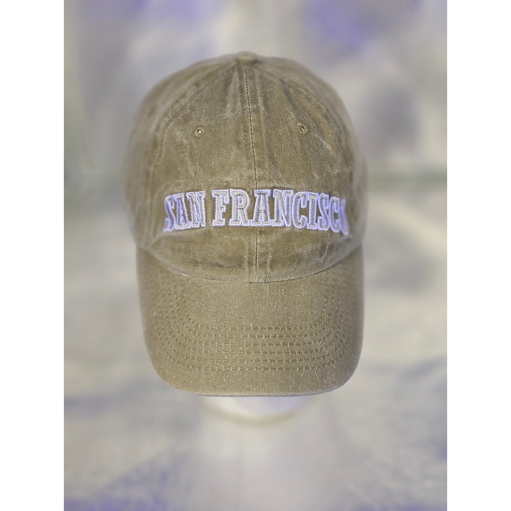 San Francisco Baseball Cap Washed Khaki Souvenir Hat Adjustable